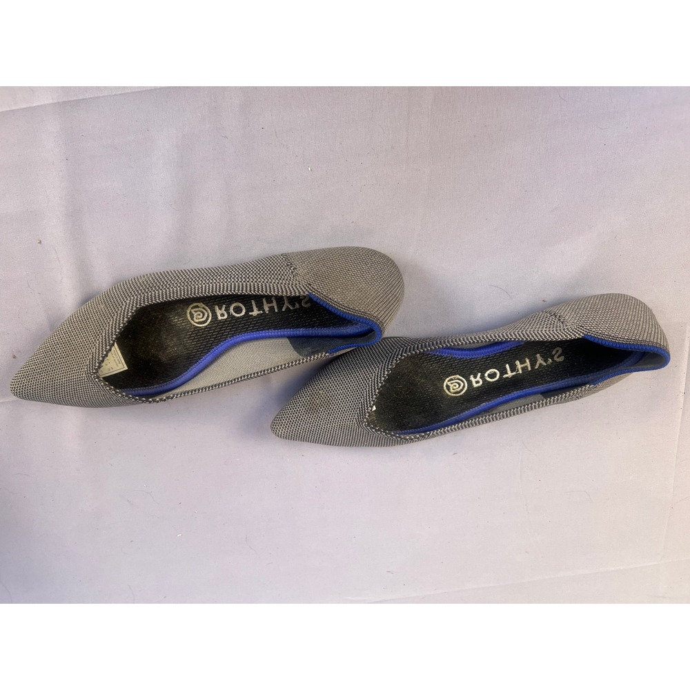 Rothy's The Point Gray Birdseye‎ Knit Flats Womens Shoes Size 6.5 - Picture 3 of 4